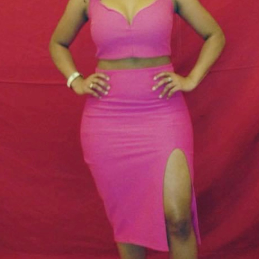Hot Miami Styes Hot Pink Two-Piece Set